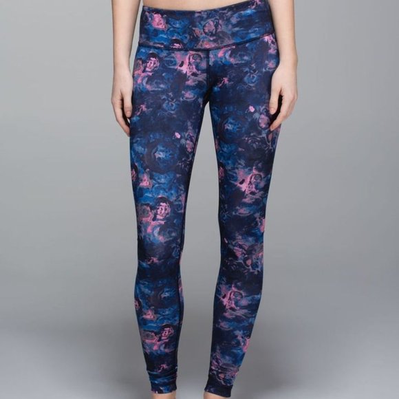 Lululemon Wunder Under Full-On Luon Size 4, Moody Mirage Bark Berry Deep Navy - Picture 2 of 10